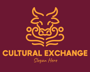 Culture - Golden Ox Head logo design