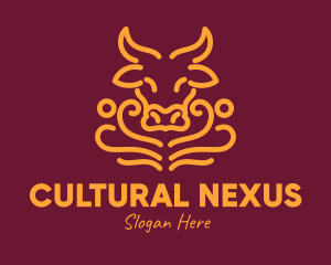 Culture - Golden Ox Head logo design