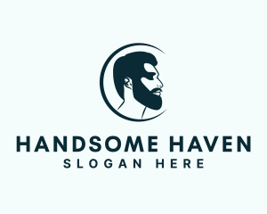 Man Beard Barber logo design
