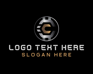 Stock Market - Digital Crypto Technology logo design