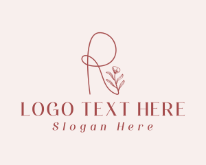 Feminine - Floral Plant Letter R logo design