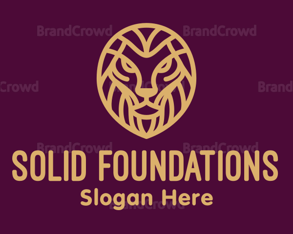 Golden Minimalist Lion Logo
