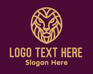 Jungle - Golden Minimalist Lion logo design