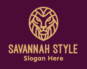 Savannah - Golden Minimalist Lion logo design