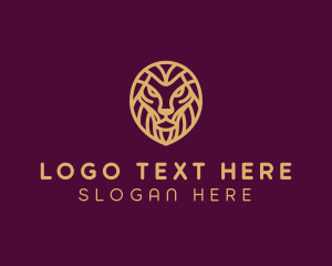 Wild - Golden Minimalist Lion logo design