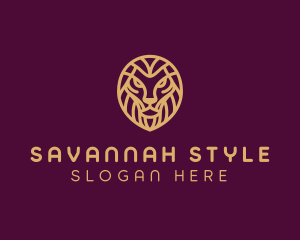 Golden Minimalist Lion logo design