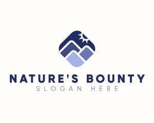 Nature Mountain Sun logo design