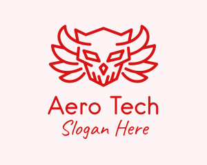 Aero - Skull Wings Skeleton logo design