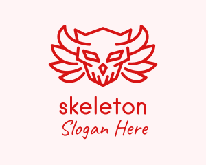 Skull Wings Skeleton logo design