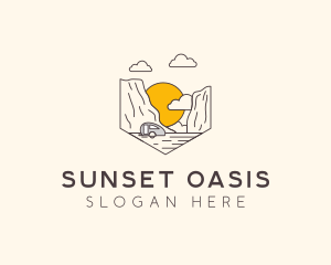 Trailer Van Sunset Valley logo design