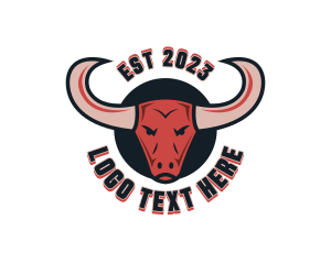 Angry - Bull Horns Animal logo design