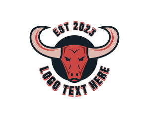 Gaming - Bull Horns Animal logo design