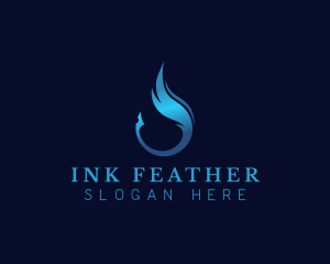 Feather Writing Pen logo design