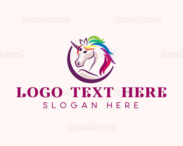 Unicorn LGBT Horse Logo