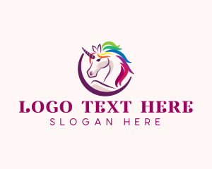 Unicorn LGBT Horse logo design