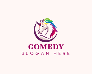 Unicorn LGBT Horse Logo