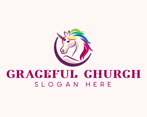 Mythical - Unicorn LGBT Horse logo design