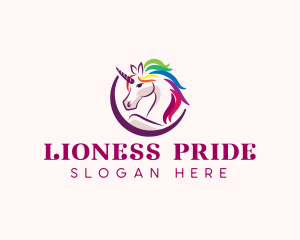 Unicorn LGBT Horse logo design