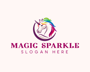 Unicorn LGBT Horse logo design