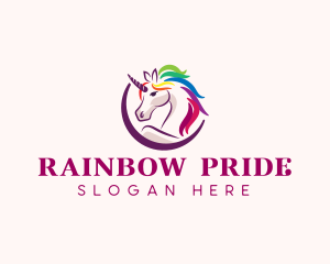 Unicorn LGBT Horse logo design