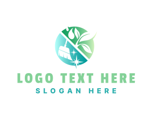 Cleaner - Natural Plant Cleaning Broom logo design