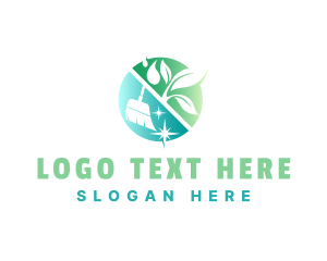 Broom - Natural Plant Cleaning Broom logo design