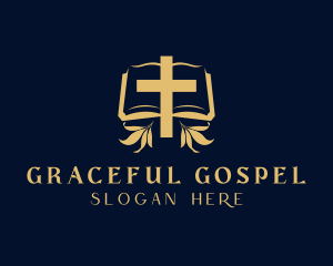 Gospel - Bible Book Cross logo design