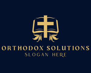 Orthodox - Bible Book Cross logo design