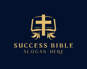 Bible - Bible Book Cross logo design