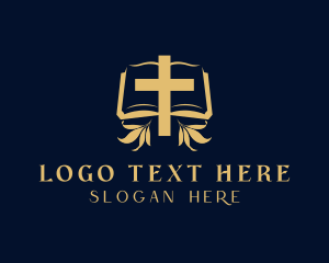 Bible Book Cross Logo