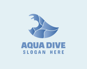 Diver - Ocean Wave Surfing logo design