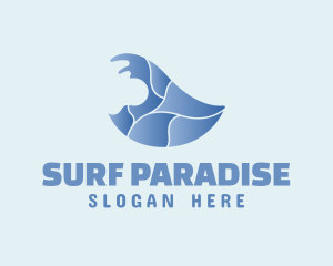 Ocean Wave Surfing logo design