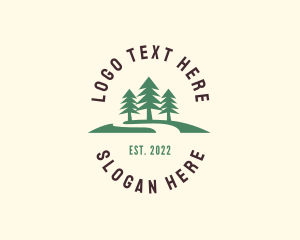 Outdoor - Pine Forest Camping logo design