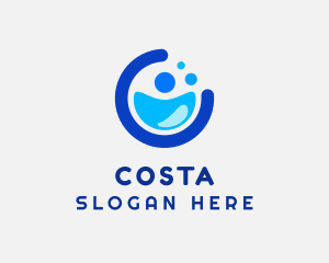 Blue Hygiene Letter C logo design