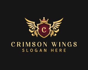 Crest Crown Wings logo design