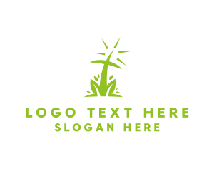 God - Organic Nature Cross logo design