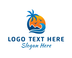 Surfing - Sunny Island Resort logo design