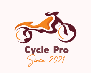 Biking - Orange Abstract Motorbike logo design