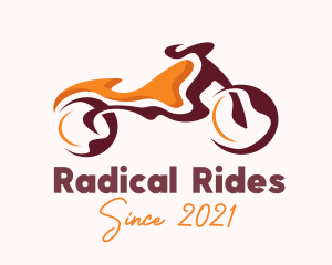 Orange Abstract Motorbike logo design