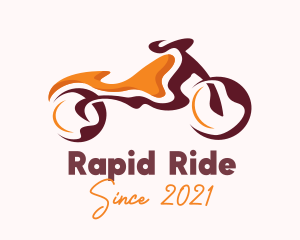 Orange Abstract Motorbike logo design