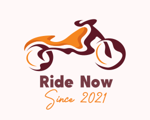 Orange Abstract Motorbike logo design