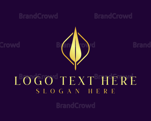 Elegant Feather Quill Logo