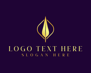 Writing - Elegant Feather Quill logo design