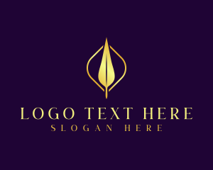 Elegant Feather Quill  Logo