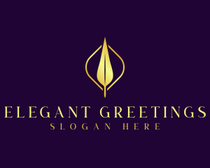 Elegant Feather Quill  logo design