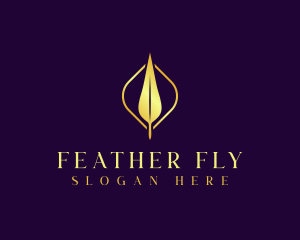 Elegant Feather Quill  logo design