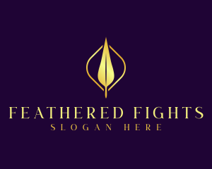 Elegant Feather Quill  logo design