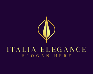 Elegant Feather Quill  logo design