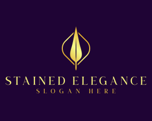 Elegant Feather Quill  logo design