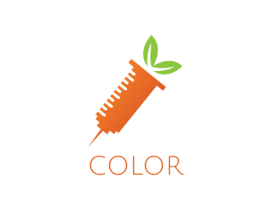 Drugstore - Carrot Health Syringe logo design